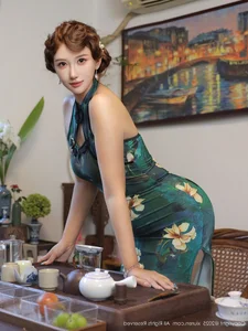 Timeless Oriental Grace: Jin Yun Xi Yuki in Elegant Modern Cheongsam-32
