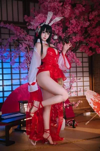 Stunning Azur Lane Oyama Bunny Girl Cosplay by Ri Nai Jiao: Exclusive 47P High-Definition Image Collection for Anime and Gaming Fans-21