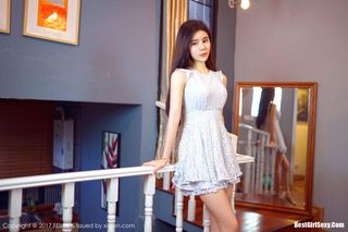 FeiLin Vol.072 Gary Wei Ai: Beautiful Asian Girl Gary Wei Ai in Elegant White Dress Photo-3