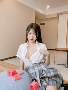 Stunning JK Uniform Plaid Skirt Aesthetic with Xiang Cao Miao Lu Lu - Elephant JK Series-11