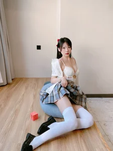 Stunning JK Uniform Plaid Skirt Aesthetic with Xiang Cao Miao Lu Lu - Elephant JK Series-10