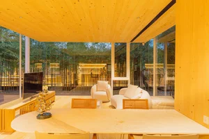 Modern Minimalist Glass and Wood Forest Retreat: A Serene One-Story Sanctuary for Slow Living and Nature Immersion-7