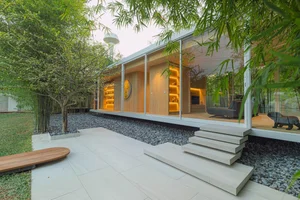 Modern Minimalist Glass and Wood Forest Retreat: A Serene One-Story Sanctuary for Slow Living and Nature Immersion-9