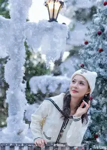 Charming Winter Girl Amidst Beautiful Christmas Snowfall-13
