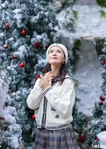 Charming Winter Girl Amidst Beautiful Christmas Snowfall-9