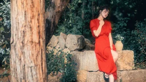 Elegant Red Dress Fashion Series - YiTuYu Art Language Vol.9294 featuring Model Rou Rou Xian Tuan Zi-5