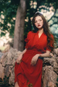 Elegant Red Dress Fashion Series - YiTuYu Art Language Vol.9294 featuring Model Rou Rou Xian Tuan Zi-2