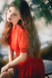 Elegant Red Dress Fashion Series - YiTuYu Art Language Vol.9294 featuring Model Rou Rou Xian Tuan Zi-1