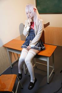 Charming Airi Classmate in Student Uniform Tukuku. Discover the Allure of Schoolgirl Cosplay.-12