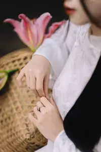 Discover the Grace of a Vietnamese Woman in White Ao Dai with Elegant Lilies-9