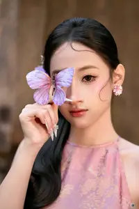 Captivating Asian Beauty Elegant Vietnamese Woman in Graceful Pink Attire-7