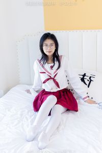 BoBoSocks No.545: Dynamic Chinese Model in JK Uniform & Thick White Stockings, Playful Pose-0