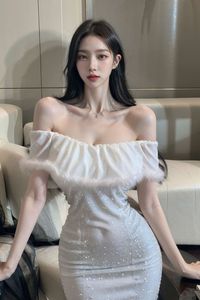 AI Generated Realistic Style Chaebol Heiress Part04: Stunning Figure in Elegant White Dress-5