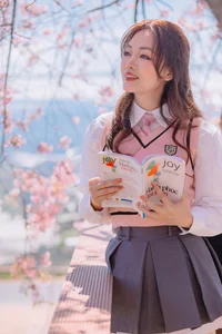Sweet Spring Moments: Preppy Style Under Cherry Blossoms-0