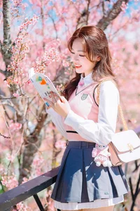 Sweet Spring Moments: Preppy Style Under Cherry Blossoms-6