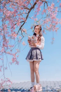 Sweet Spring Moments: Preppy Style Under Cherry Blossoms-11