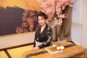 Su Yi Nuo No.10627: Captivating Traditional Grace in a Seductive Black Kimono-31