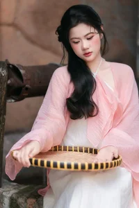 Ethereal Muse in Traditional Silk and Ancient Architecture-15