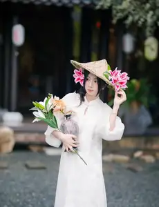 Elegant Vietnamese Beauty with Flowers-1