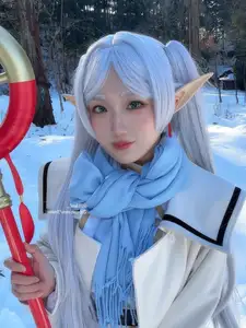 Coser Mim: Enchanting Frieren Cosplay (32P) in a Winter Wonderland-8