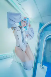 Captivating Cosplay: Coser Ely_eee ElyEE presents "Clear Blue Drift" – A mesmerizing blue fantasy-6