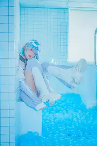 Captivating Cosplay: Coser Ely_eee ElyEE presents "Clear Blue Drift" – A mesmerizing blue fantasy-21