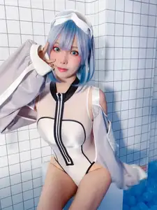 Captivating Cosplay: Coser Ely_eee ElyEE presents "Clear Blue Drift" – A mesmerizing blue fantasy-19