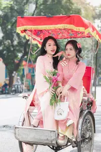 Discover the Elegant Charm of Vietnamese Beauty in a Pink Ao Dai by the Serene Lake-9