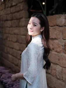 Karen Nguyen radiates timeless elegance in a pure white traditional Ao Dai-9