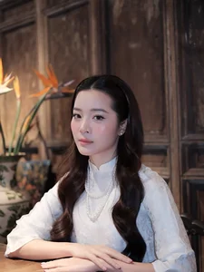 Karen Nguyen radiates timeless elegance in a pure white traditional Ao Dai-3