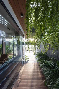 Minimalist Sanctuary: Elevating Modern Living with Floor-to-Ceiling Glass Walls and Lush Indoor Greenery-7