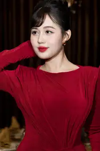 Captivating Asian Beauty: The Elegant Woman in Red with a Charming Smile and Confident Aura-7