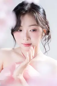 Discover Feminine Elegance: A Girl in a Pink Dress with Pristine Flowers-2