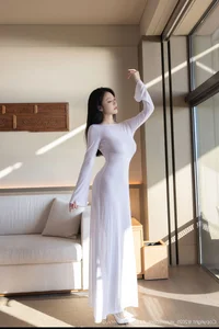 Ethereal Outdoor Portrait of Anran in Delicate White Lace Lingerie – XiuRen Collection No.10747 Beautiful Asian Model Photography-9