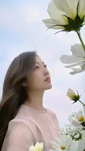 Gentle Beauty Amidst White Cosmos Field A Serene Moment-2