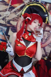 Stunning Houshou Marine Cosplay by Hidori Rose: Exclusive 31-Photo Gallery and Video of the Iconic Pirate Captain-0