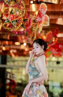 Vietnamese Mid-Autumn Charm: Girl in Traditional Attire with Vibrant Lantern | Festival Culture & Colors-5