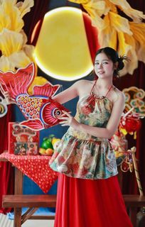 Vietnamese Mid-Autumn Charm: Girl in Traditional Attire with Vibrant Lantern | Festival Culture & Colors-9