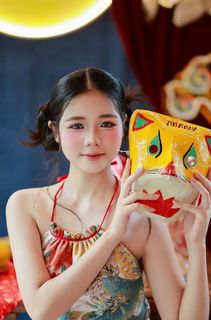 Vietnamese Mid-Autumn Charm: Girl in Traditional Attire with Vibrant Lantern | Festival Culture & Colors-15