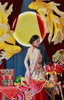 Vietnamese Mid-Autumn Charm: Girl in Traditional Attire with Vibrant Lantern | Festival Culture & Colors-11