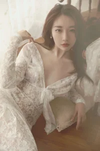 Elegant Li Ling Yu in a Stunning White Lace Fishtail Dress - YiTuYu Art Language Vol.9394 Fashion Photography Collection-13