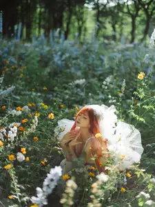Coser Chunmomo | Ethereal Bride in a Dreamy Flower Garden Wedding Dress-21