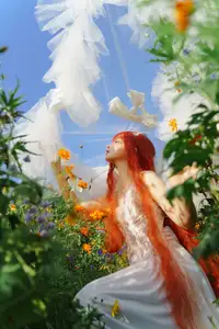 Coser Chunmomo | Ethereal Bride in a Dreamy Flower Garden Wedding Dress-29