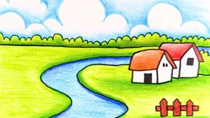 100+ Simple and Beautiful Landscape Drawing Ideas for Beginners and Artists: Easy Scenery Painting Inspiration-1