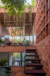 Modern Tube House Design: Innovative Urban Architecture with Lush Indoor Gardens and Natural Light Voids in Hanoi-3