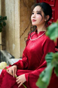 Timeless Elegance in Red Traditional Ao Dai-0