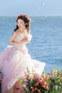 Ethereal Dali Seagull Season: Lu Li in a Pink Princess Dress - YiTuYu Art Language Vol.9308 Photography-8