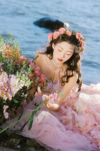 Ethereal Dali Seagull Season: Lu Li in a Pink Princess Dress - YiTuYu Art Language Vol.9308 Photography-23
