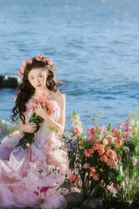 Ethereal Dali Seagull Season: Lu Li in a Pink Princess Dress - YiTuYu Art Language Vol.9308 Photography-13