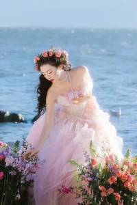 Ethereal Dali Seagull Season: Lu Li in a Pink Princess Dress - YiTuYu Art Language Vol.9308 Photography-10